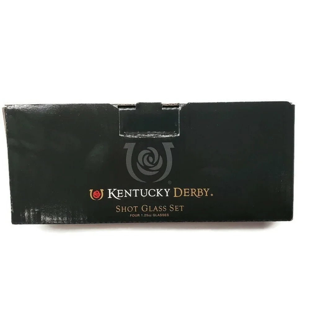 2017 Official Kentucky Derby (4) Shot Glass Set 1.25oz 143rd Running Horse Race